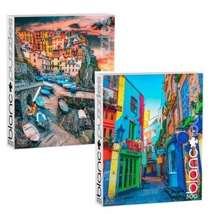 2 Blanc 500/1000 Piece Jigsaw Puzzles Cinque Terre Skies Bright London Streets